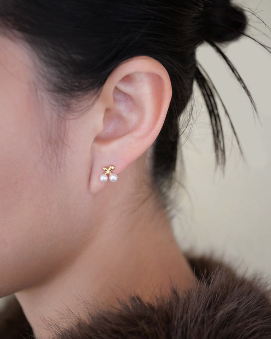 Pearl Cherry Earrings │ 白櫻 耳環