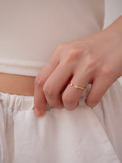 Bloomy Ring │ 雙花開口戒