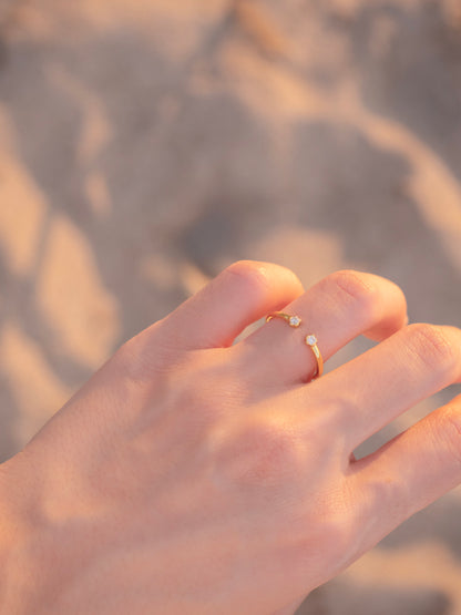 Bloomy Ring │ 雙花開口戒