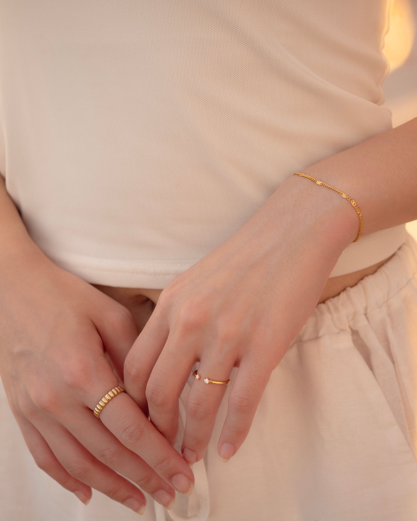 Bloomy Ring │ 雙花開口戒