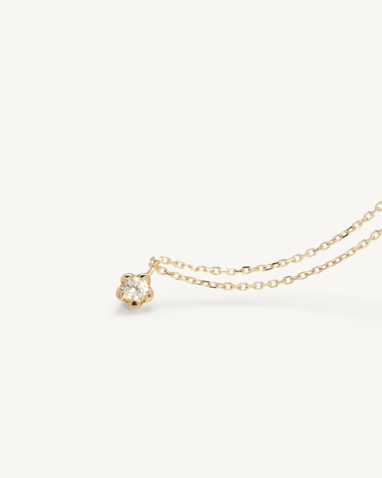 Bloomy Solitaire Necklace │ 10K金 小花項鍊