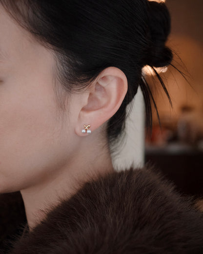 Pearl Cherry Earrings │ 白櫻 耳環