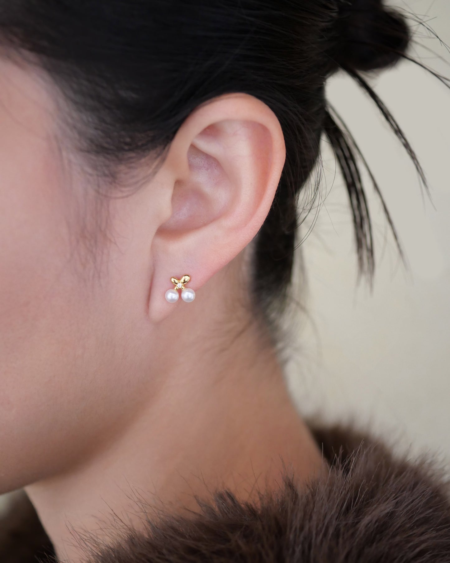 Pearl Cherry Earrings │ 白櫻 耳環